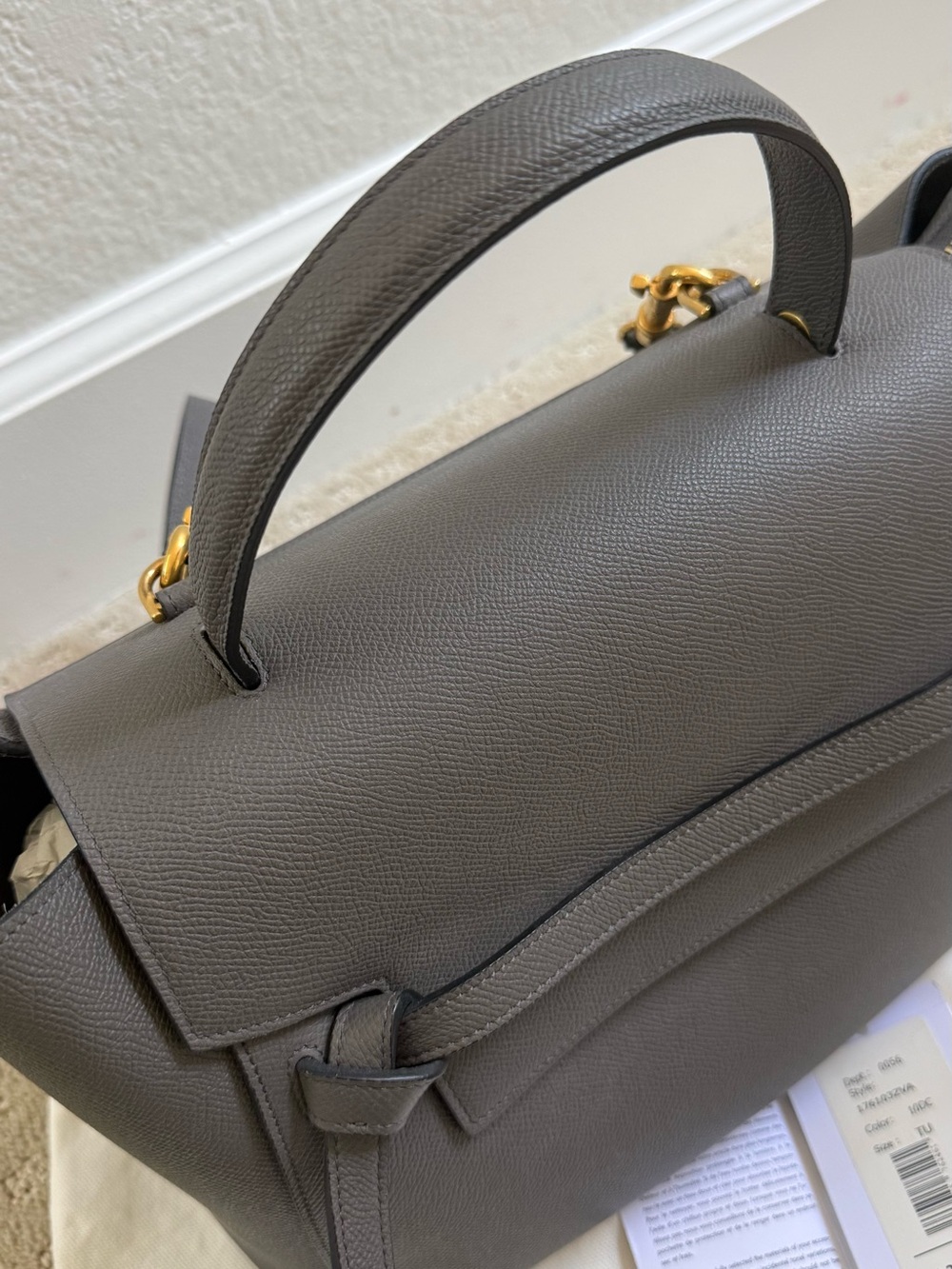 CELINE Mini Belt Bag - Gray Grained Calf Skin - Picture 2 of 8